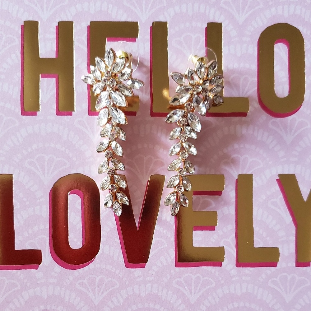 Crystal flower chandelier earrings